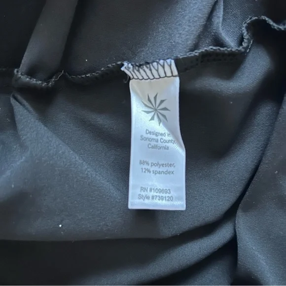 Athleta Black Jersey Knit Sheath Dress V-Neck Cap Sleeve SZL - Picture 7 of 7